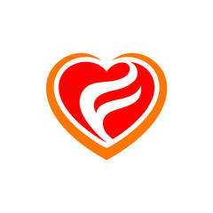 Heart Letter F Logo, Heart + Letter S, Initial Letter Logo