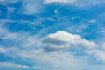 Clouds on a blue sky as a background