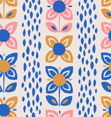 seamless pattern with flowers in scandinavian style © orangeberry