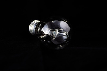 glass lamp on a black background