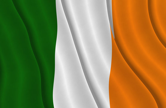 Illustration of a flying Irish flag