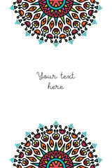 Vector card template with abstract colorful pattern border - 203499773