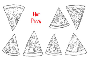 Italian Pizza hand drawn