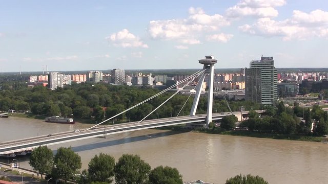 Ufo Bridge, Bratislava, Slovakia.