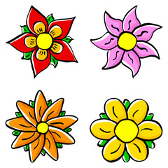 bunte Cartoon Blumen