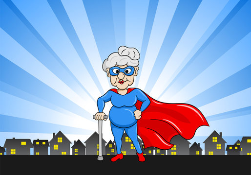 &auml;ltere Cartoon Super Heldin 