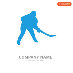 girl hockey player company logo design