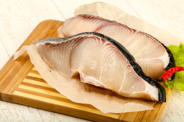 Raw shark steak