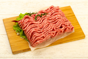 Raw minced beef meat