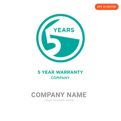 5 year warranty company logo design