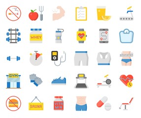 gym, diet and fitness icon, flat style