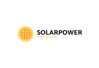Solar Panel Logo Vector In Shape Of The Sun