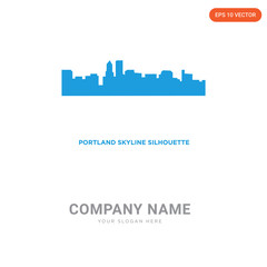 Naklejka premium portland skyline company logo design