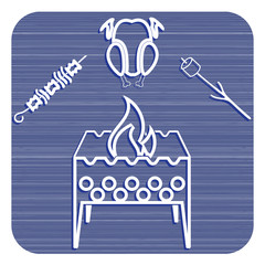 Brazier zephyr, kebab and chicken icon