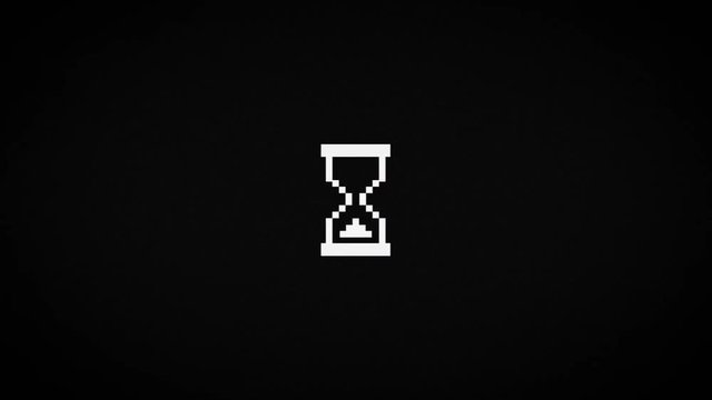 old busy cursor on computer screen with glitch effect, 4K seamless loop glitch animation