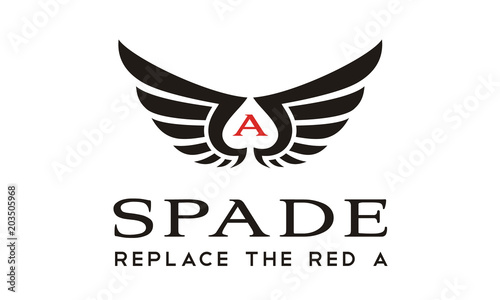 Wing Spade Ace Logo Design Inspiration Wall Mural Wallpaper Murals Enola99d