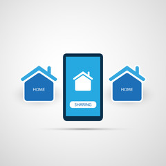 Sharing Economy - Home Renting or Peer to Peer Accommodation Design Concept