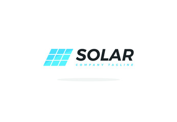 Corporate Blue Solar Panels Logo Vector Square