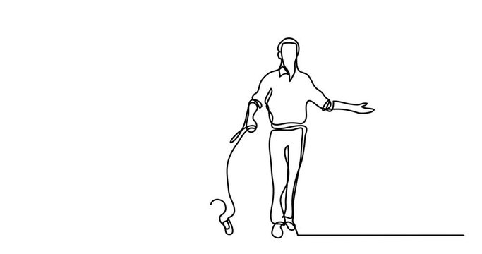 Self drawing animation of continuous line drawing of mother father and child