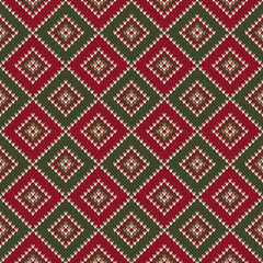 Fototapeta premium Abstract Seamless Knitting Pattern. Christmas Sweater Design. Wool Knit Texture Imitation