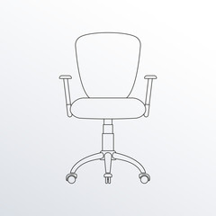 Office chair line icon. Business furniture outline sign. Vector illustration.