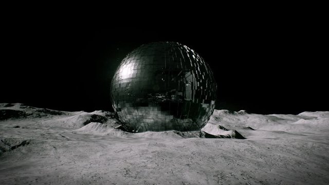 4K Alien Sphere on Asteroid in the Universe 3D Animation
