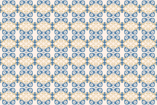 Decorative Seamless Pattern, Colorful Mosaic Background Pattern - Repetitive Illustration, Vector