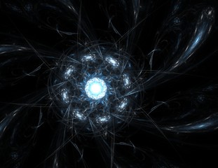 Lacy colorful clockwork pattern. Digital fractal art design. Abstract design of sacred symbols signs geometry.