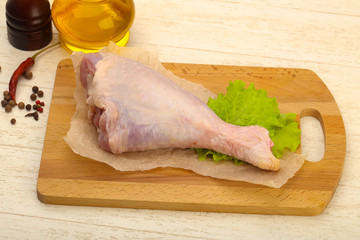 Raw turkey leg