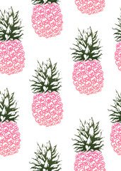 pineapple hand draw retro vintage pattern