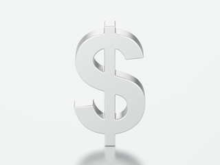 Obraz premium 3D illustration silver dollar money