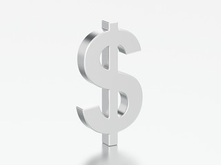 3D illustration silver dollar money