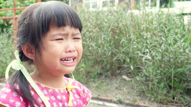 children girl  Crying , ms . shot.