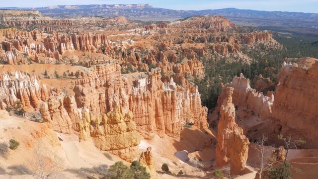 Top View In Movement On Sand Mountain Red Orange Bryce Canyon National Park 4k