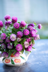 Bouquet of clover in the vase