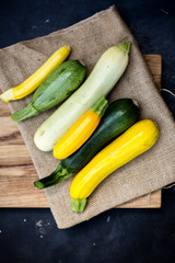 freshly cut squash and zucchini