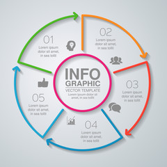 Vector infographic template for diagram, graph, presentation, chart, business concept with 5 options.