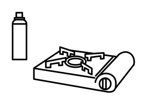 black and white portable stove and gas clip art preview