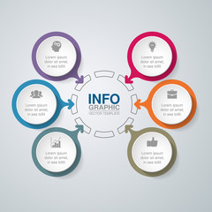 Vector infographic template for diagram, graph, presentation, chart, business concept with 6 options.