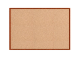 Empty cork board (noticeboard) isolated on white. Mockup template - 3D rendering