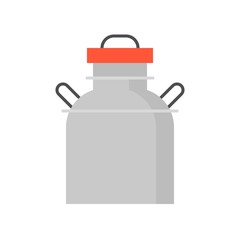 Metal milk tank, flat icon