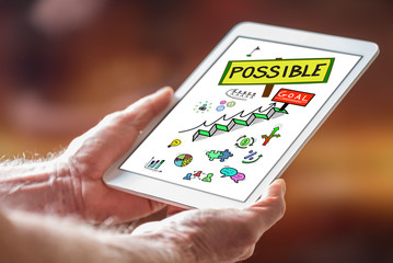 Challenge concept on a tablet