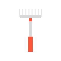 rake, farming equipment flat icon vector