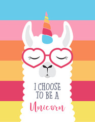 Cute fluffy unicorn llama (alpaca) © danijelala