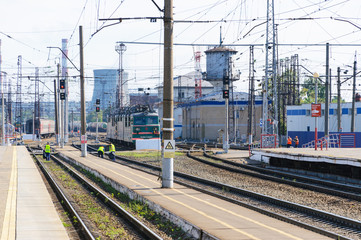 Fototapeta na wymiar railway station. view of the depot