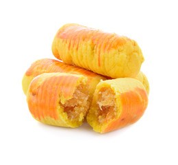 Pineapple Worm Cookies isolated on white background