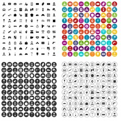 Fototapeta premium 100 working professions icons set vector in 4 variant for any web design isolated on white