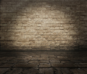 old room with brick wall
