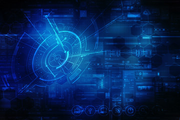 
2d illustration technology background