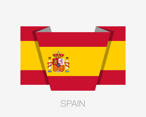 Obraz premium Flag of Spain. Flat Icon Waving Flag with Country Name